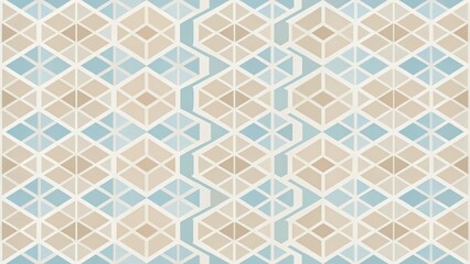 Fototapeta premium Abstract Geometric Beige and Blue Triangular Pattern Design for Textile and Interior Decoration