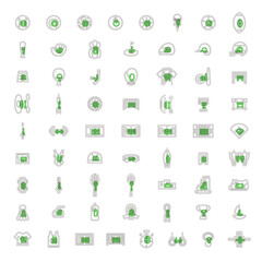 アウトラインスポーツ関連のイラストアイコンセット