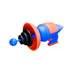 3d illustration of raygun 