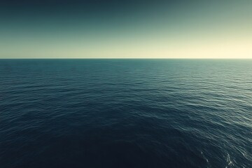 Obraz premium Calm ocean, sunrise sky, horizon, travel, serenity