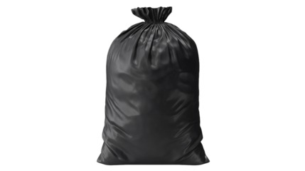 Black Garbage Bag Mockup isolated on a transparent background