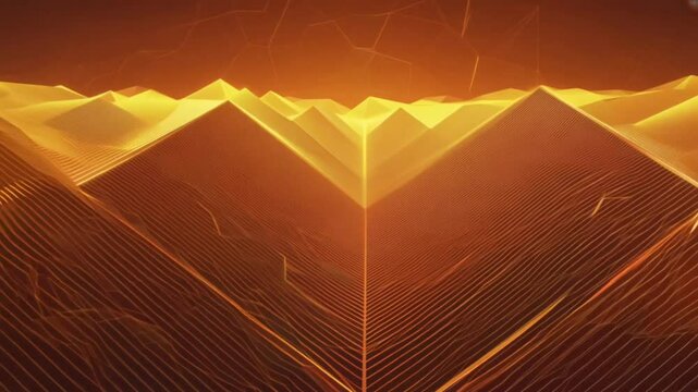 Warm Geometric Abstract Digital Landscape Background