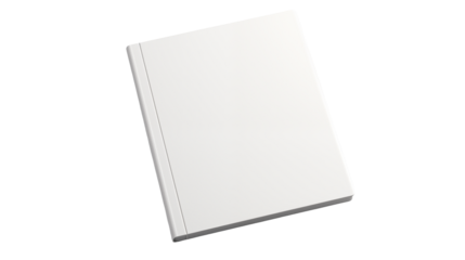 Blank White Book Mockup on a transparent background