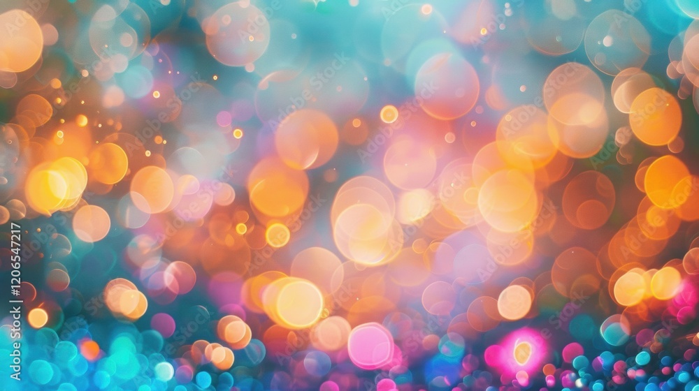 Poster a stunning display of colorful bokeh lights forms an abstract background, evoking a sense of celebra