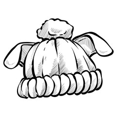 Cute Winter Hat handdrawn illustration