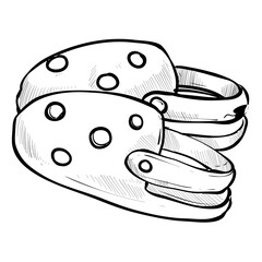 Home Slippers handdrawn illustration