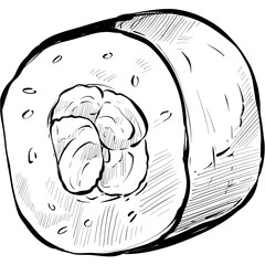 Sushi Roll handdrawn illustration