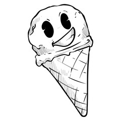 cute ice cream handdrawn illustration