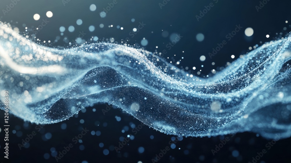 Poster graceful movement of flowing fabric interacts with splashes of water, creating an enchanting spectac