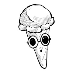 ice cream expression handdrawn illustration