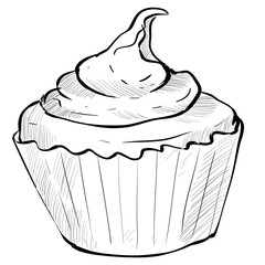 cupcake handdrawn illustration