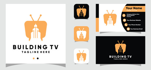 Building Television logo design and business card template