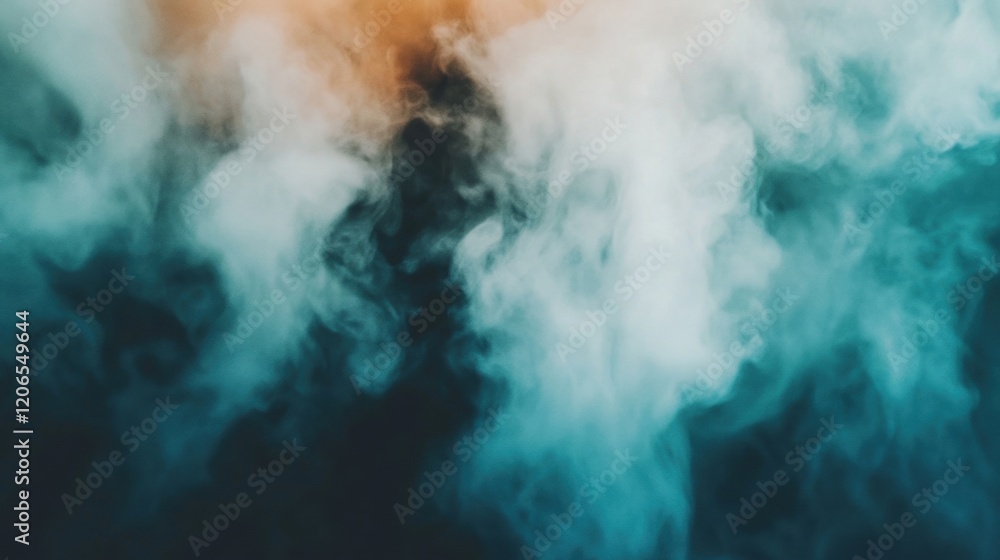 Poster gentle tendrils of smoke fog swirl and blend into the darkness, creating an alluring and mysterious 