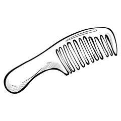 hair comb handdrawn illustration
