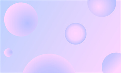 Soft spheres in pastel shades of pink and blue float on a gradient background. The dreamy and ethereal design is ideal for app interfaces, digital wallpapers, or social media graphics.  
