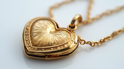 Intricate Gold Heart Locket Pendant on Delicate Chain