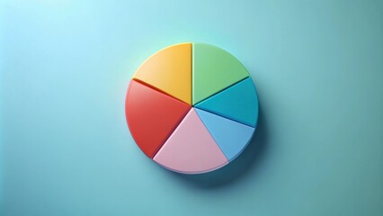Colorful Segmented Circle Chart on Pastel Background for Data Visualization