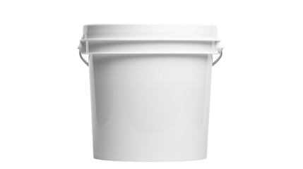 Blank White Plastic Bucket on a transparent background