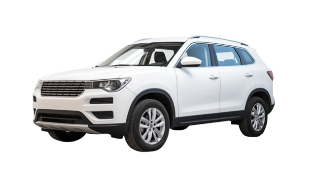 White Car on a transparent background