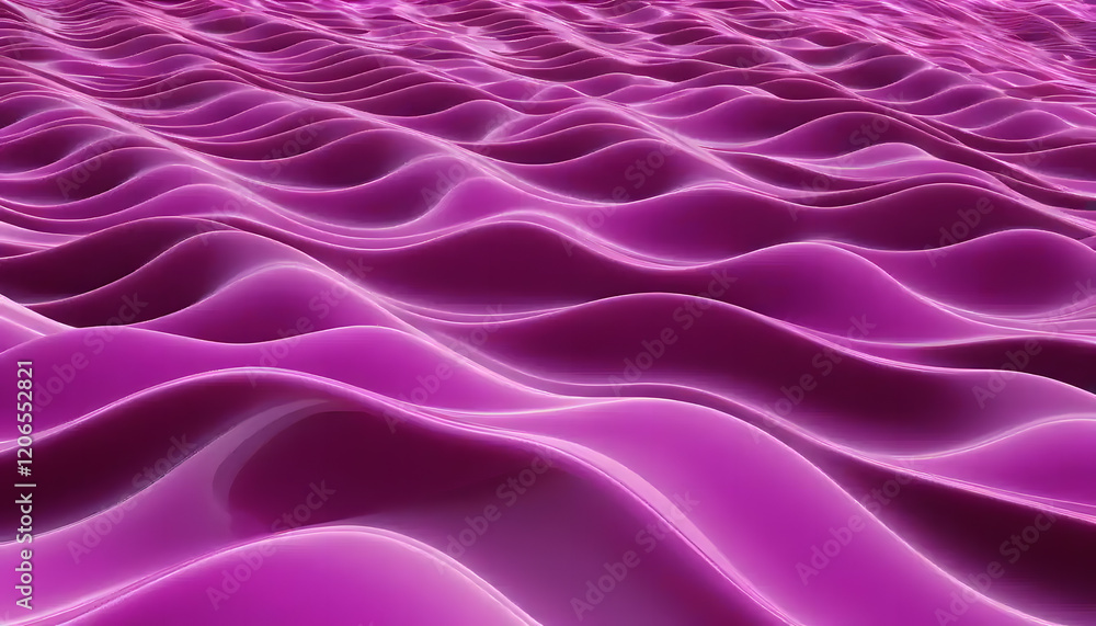 Poster abstract purple wave background: a 3d render of seamless undulating curves