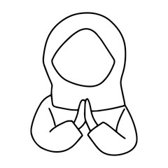 black handrawn islamic doodles element stock popular design