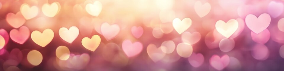 Fototapeta premium A soft, dreamy background of colorful hearts, evoking feelings of love and affection.