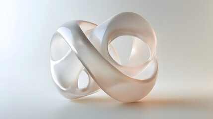 Abstract White Sculpture Intertwined Loops Design