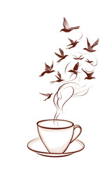 Fototapeta premium Coffee Steam Bird Migration