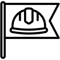 Flag black outline icon. use for modern concept, print, UI, UX kit, web and app development. Vector EPS 10, related to labor day, industry, worker.