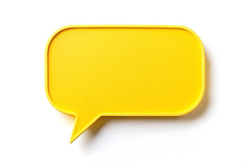 Yellow speech bubble isolated on white background, Blank Message Icon, speech bubble Chat Symbol, Text Box, Minimal Conversation sign