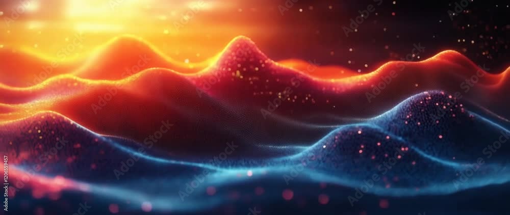 Aufkleber tech art abstract creative colorful fluid visual design