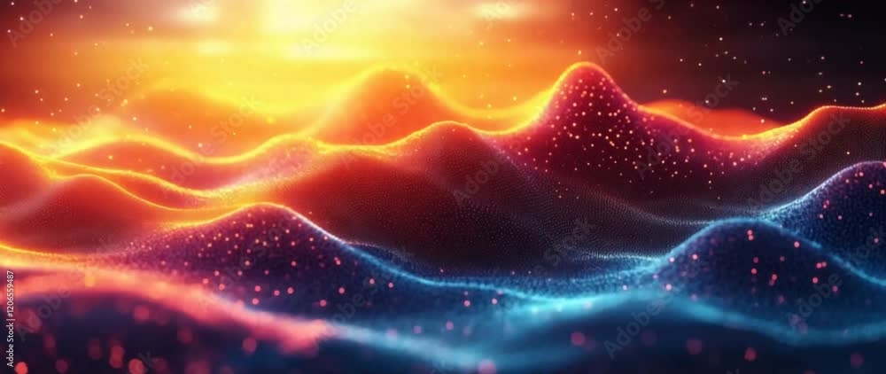 Aufkleber tech art abstract creative colorful fluid visual design