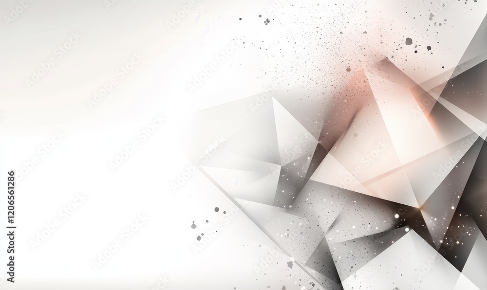 Poster abstract geometric design with light effects and splashes, suitable for backgrounds or graphics.