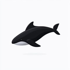 Fototapeta premium Whale swimming gracefully in the ocean showcasing its long tail and streamlined body