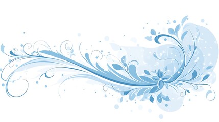 Elegant Blue Floral Design Swirling Artistic Background