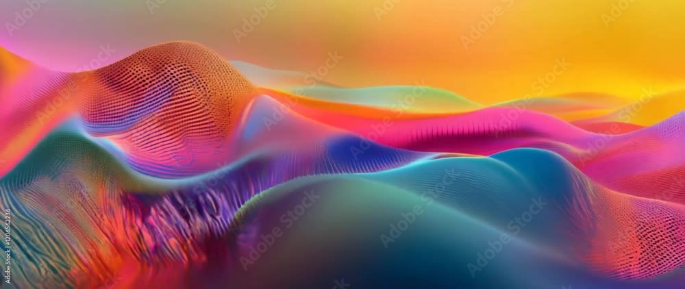 Aufkleber tech art abstract creative colorful fluid visual design