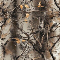 Forest Tree Hunting Camouflage Seamless Pattern Texture