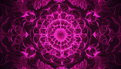 Kaleidoscopic Magenta Mandala: A Symphony of Symmetry and Light