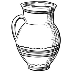 ceramic jar handdrawn illustration