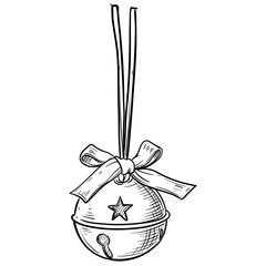 christmas tree decoration hanger handdrawn illustration