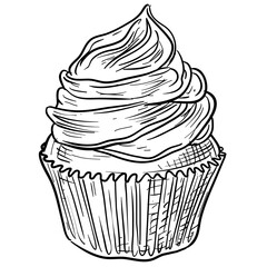 cupcake handdrawn illustration