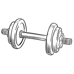 barbell handdrawn illustration