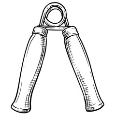 hand gripper handdrawn illustration