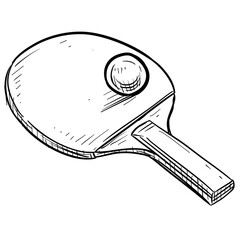 ping pong racket handdrawn illustration