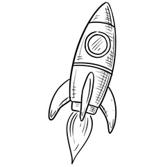 rocket handdrawn illustration