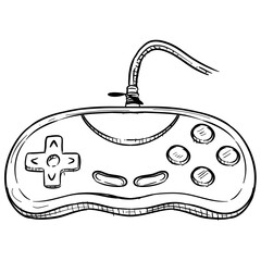 game controller handdrawn illustration