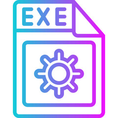 Exe file gradient icon design vector