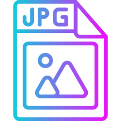 Jpg file gradient icon design vector
