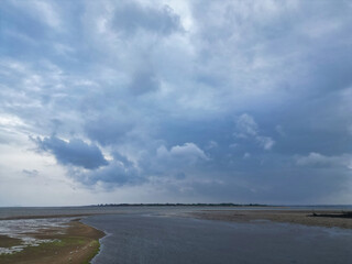 British Landscape over Point Clear Village Ocean and Beach at in Civil Parish of Saint Osyth, County of Essex, England, United Kingdom