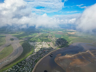 British Landscape over Point Clear Village Ocean and Beach at in Civil Parish of Saint Osyth, County of Essex, England, United Kingdom